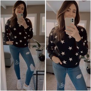 🆕Star print crew neck sweater
